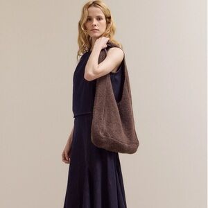 NWOT Dark/Charcoal Grey Knit Shoulder Bag